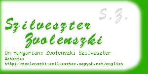 szilveszter zvolenszki business card